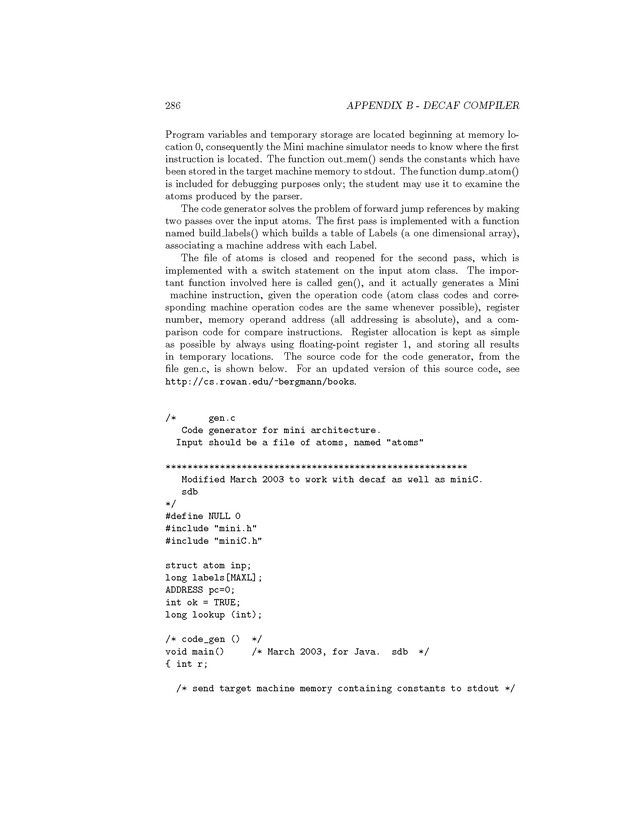 Compiler Design: Theory, Tools, and Examples - Page 286